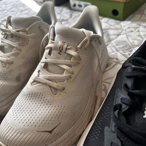 Hoka Women's Beige and Black Athletic Shoes